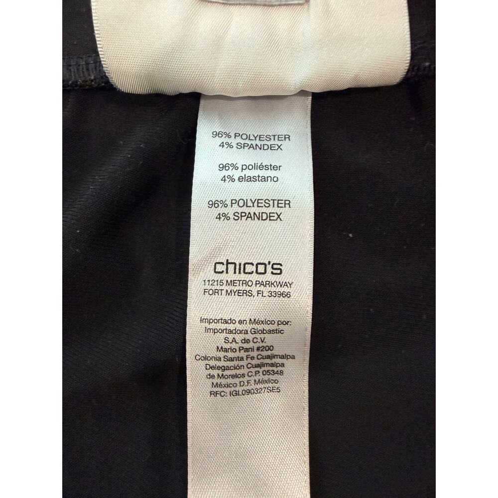 ✨ CHICO’S Black Tulip Front Hem Pull-On Pants 0 US 4 6 Small Stretch Travel 🖤 - Picture 6 of 6